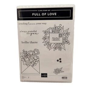 Stampin Up Full of Love #159273 Cling Stamp Set 7 Pc Flowers Valentine Greetings